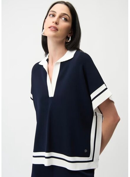 JOSEPH RIBKOFF Boxy Sweater With Stripe Detail