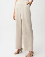 JOSEPH RIBKOFF Jacquard Geometrical Texture Wide Leg Pull On Pant