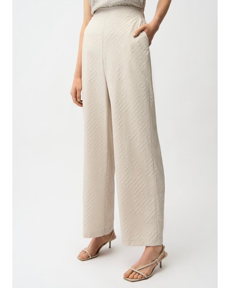 JOSEPH RIBKOFF Jacquard Geometrical Texture Wide Leg Pull On Pant
