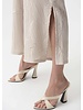 JOSEPH RIBKOFF Pleated Satin Pull On Culotte Pants