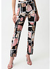 JOSEPH RIBKOFF Silky Knit Abstract Print Straight Pull-On Pants