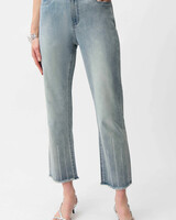 JOSEPH RIBKOFF Straight Crop Jeans With Rhinestones