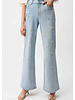 JOSEPH RIBKOFF Wide Leg Jeans With Pearl and Rhinestones