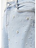 JOSEPH RIBKOFF Wide Leg Jeans With Pearl and Rhinestones