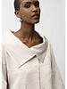 JOSEPH RIBKOFF Pleated Satin Boxy Jacket w/Overlay Collar