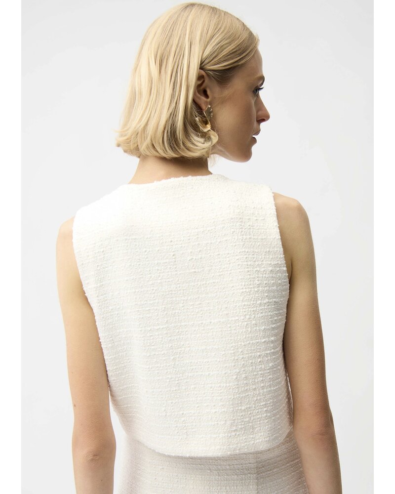 JOSEPH RIBKOFF Bouclé Sleeveless Vest With Gold Buttons