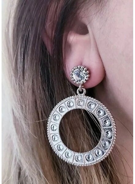 MYKA DESIGNS BONITA Crystal Statement Dangle Hoop