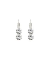 MYKA DESIGNS MIA Rhodium/Crystal Double Round Euroback Earring