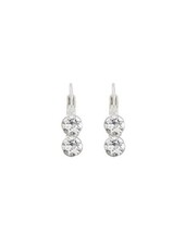 MYKA DESIGNS MIA Rhodium/Crystal Double Round Euroback Earring