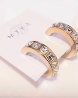 MYKA DESIGNS SIRA Rhodium/Crystal Hoop