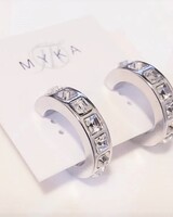 MYKA DESIGNS SIRA Rhodium/Crystal Hoop