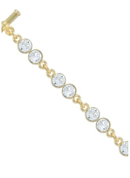MYKA DESIGNS MIA Small Double Round Crystal/Gold Bracelet