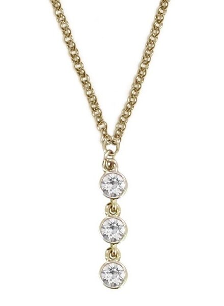 MYKA DESIGNS MIA Triple Crystal/Gold Drop Choker