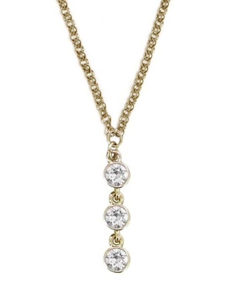 MYKA DESIGNS MIA Triple Crystal/Gold Drop Choker