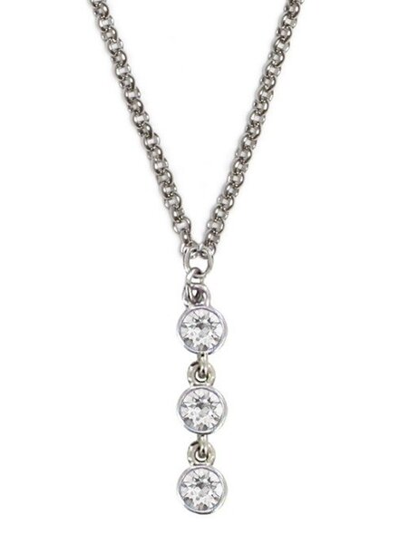 MYKA DESIGNS MIA Triple Crystal/Rhodium Drop Choker