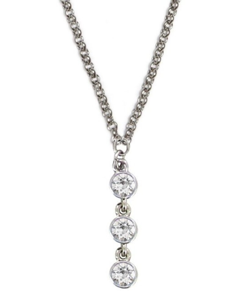 MYKA DESIGNS MIA Triple Crystal/Rhodium Drop Choker