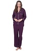 LATTELOVE Notch Collar Button Front Pyjama Set