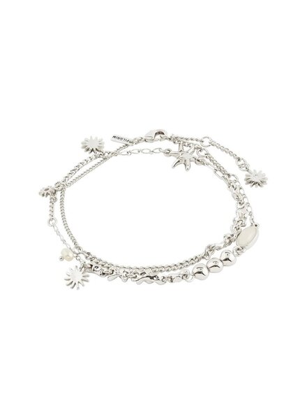 PILGRIM PRISM Silver Plated w/White Jade Bracelet