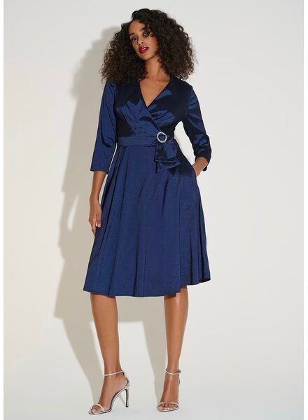 JOSEPH RIBKOFF Stretch Taffeta Fit & Flare Dress