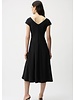 JOSEPH RIBKOFF Stretch Woven Color Block Fit and Flare Dress w/Sash