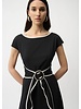 JOSEPH RIBKOFF Stretch Woven Color Block Fit and Flare Dress w/Sash