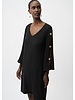 JOSEPH RIBKOFF Woven Twill Trapeze Dress With Gold Trimmed Slit Sleeves