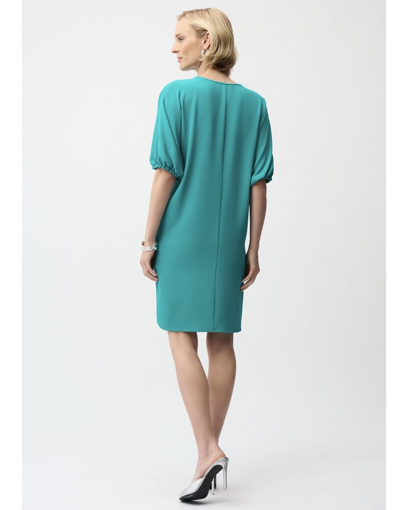 JOSEPH RIBKOFF Woven Twill Cocoon Dress w/Zip Neckline