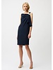JOSEPH RIBKOFF Woven Twill Shift Dress With Asymmetrical Neckline