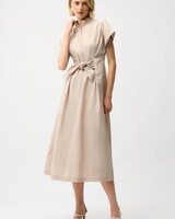 JOSEPH RIBKOFF Memory Fit And Flare Dress With Tie Waist