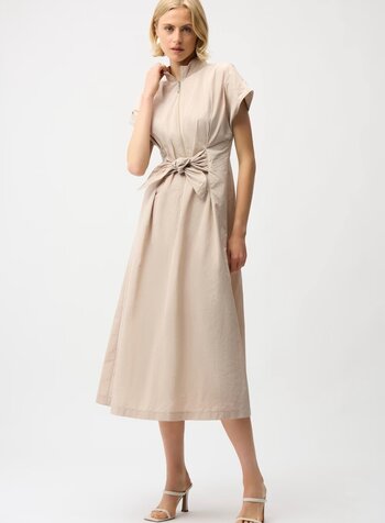 JOSEPH RIBKOFF Memory Fit And Flare Dress With Tie Waist