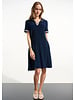 JOSEPH RIBKOFF Silky Knit Trapeze Dress With Polo Collar