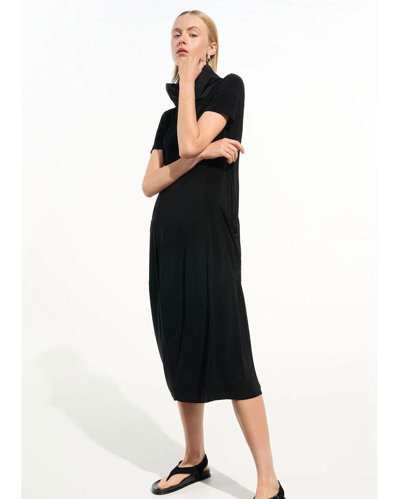JOSEPH RIBKOFF Silky Knit Cocoon Dress With Memory Funnel Collar
