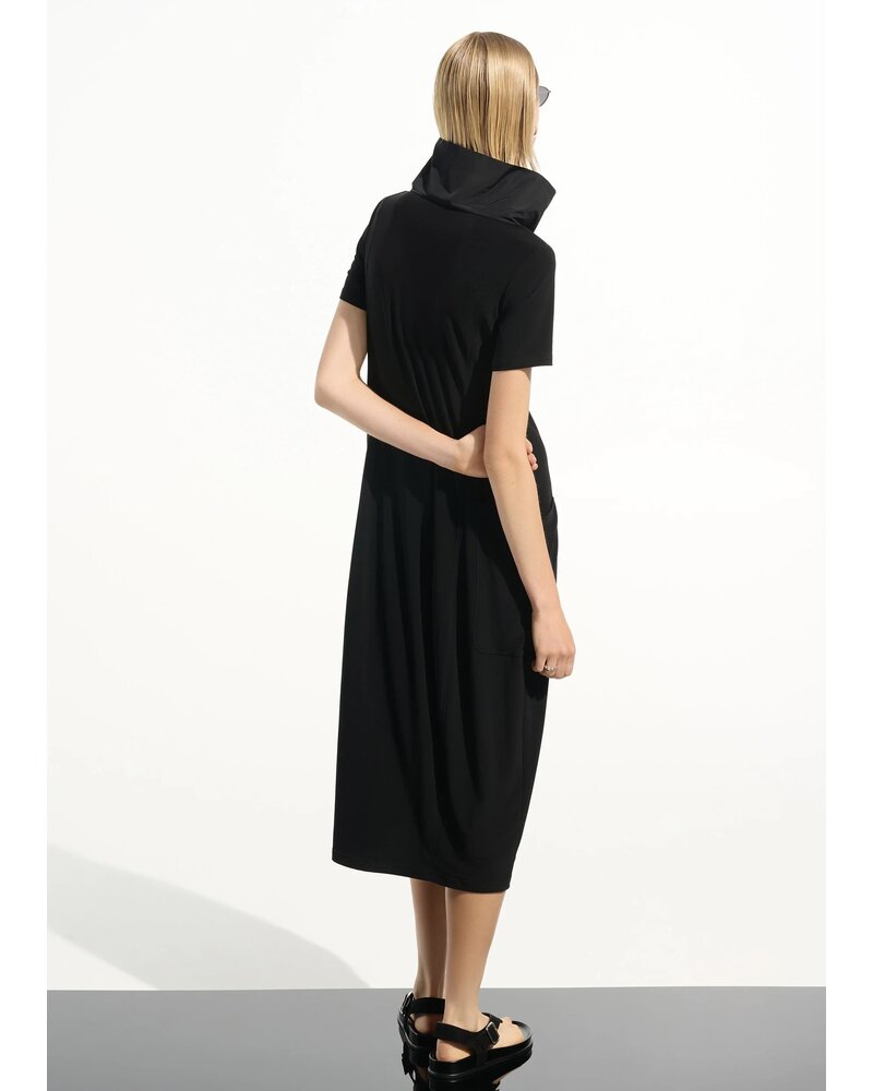 JOSEPH RIBKOFF Silky Knit Cocoon Dress With Memory Funnel Collar