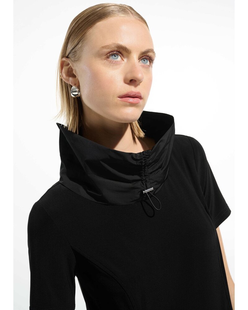 JOSEPH RIBKOFF Silky Knit Cocoon Dress With Memory Funnel Collar