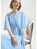 JOSEPH RIBKOFF Silky Knit Wrap Dress w/ Buckle Rhinestones Detail