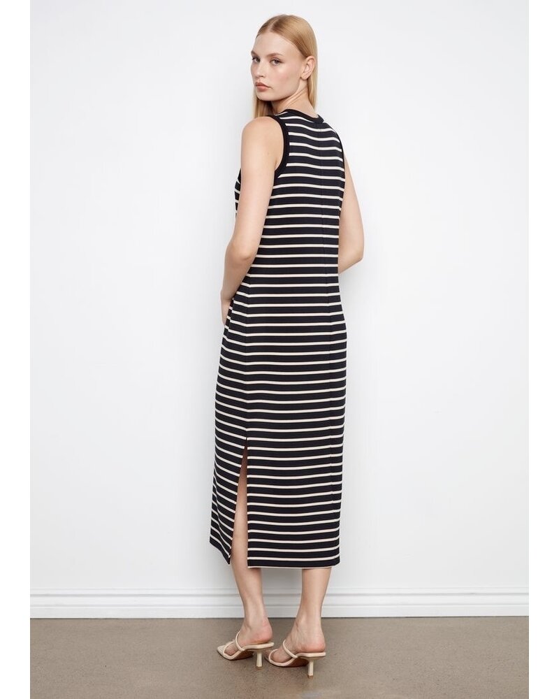 CHARLIE B Scuba Sleeveless Striped Dress