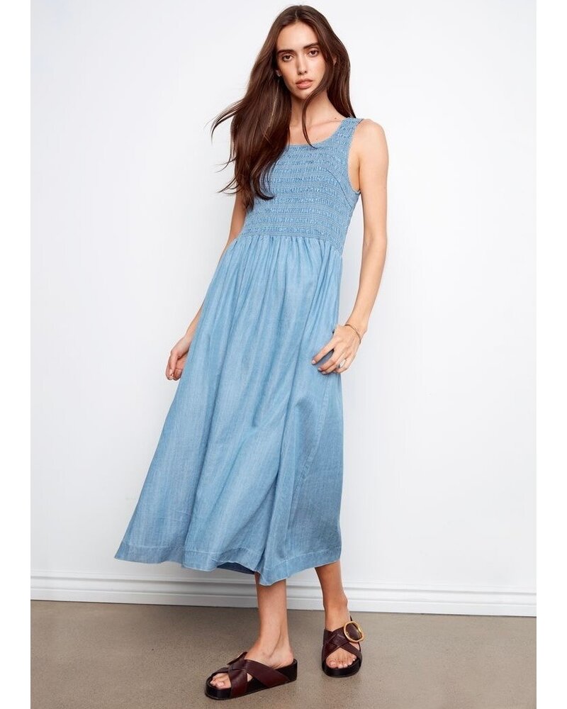 CHARLIE B Sleeveless Maxi Dress w/Smocked Bodice