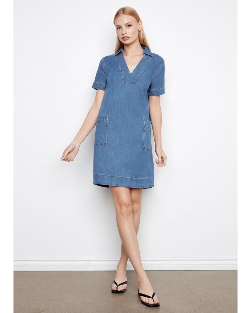 CHARLIE B Collared Dress w/Patch Pockets