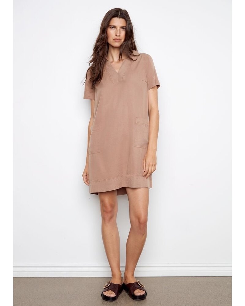 CHARLIE B Collared Dress w/Patch Pockets