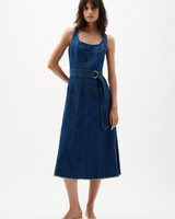 JOSEPH RIBKOFF Denim Fit & Flare Midi Dress