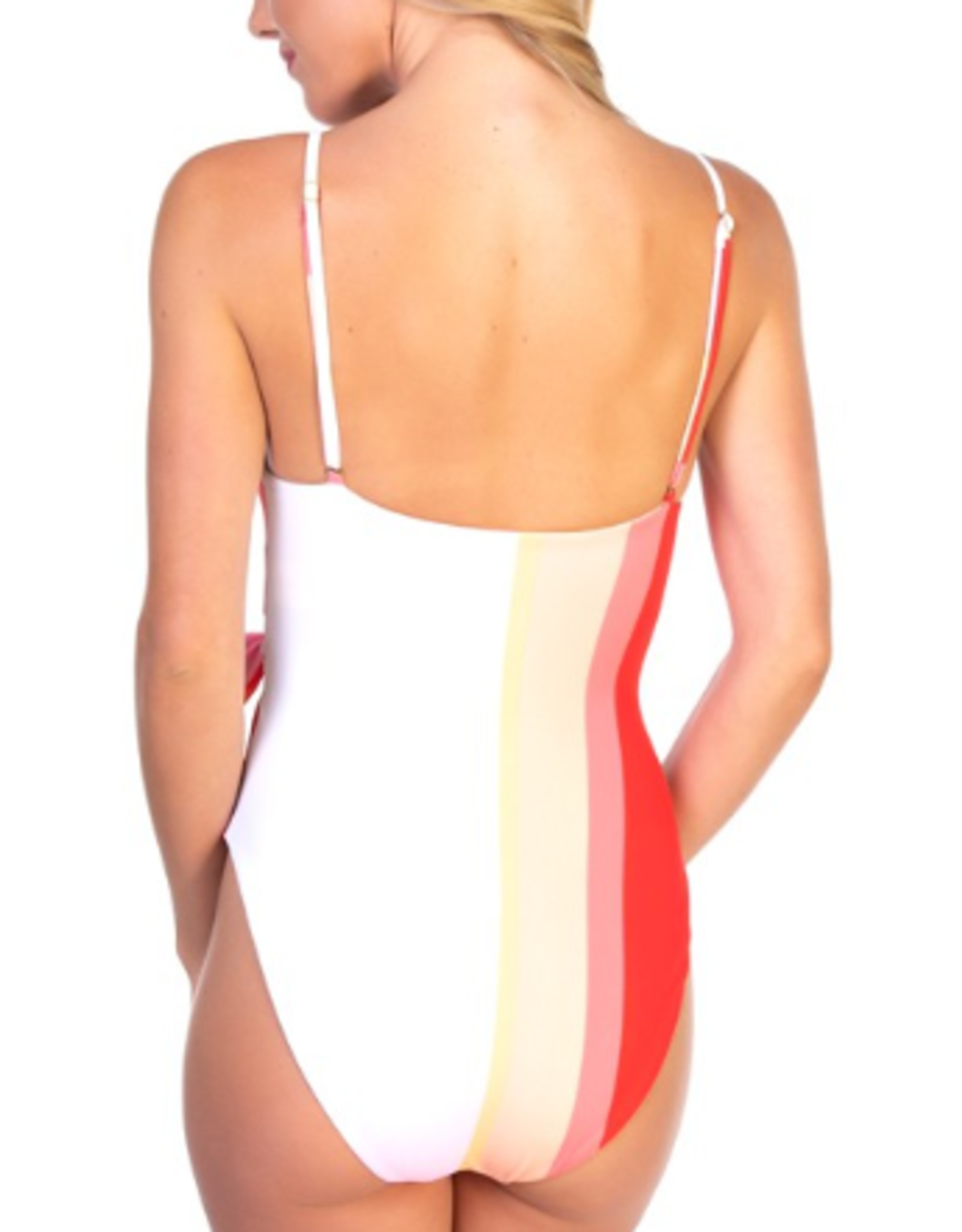 Striped Swimsuit - Red/Pink