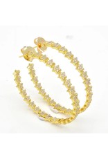 Treasure Jewels Star Crystal Hoops Earrings