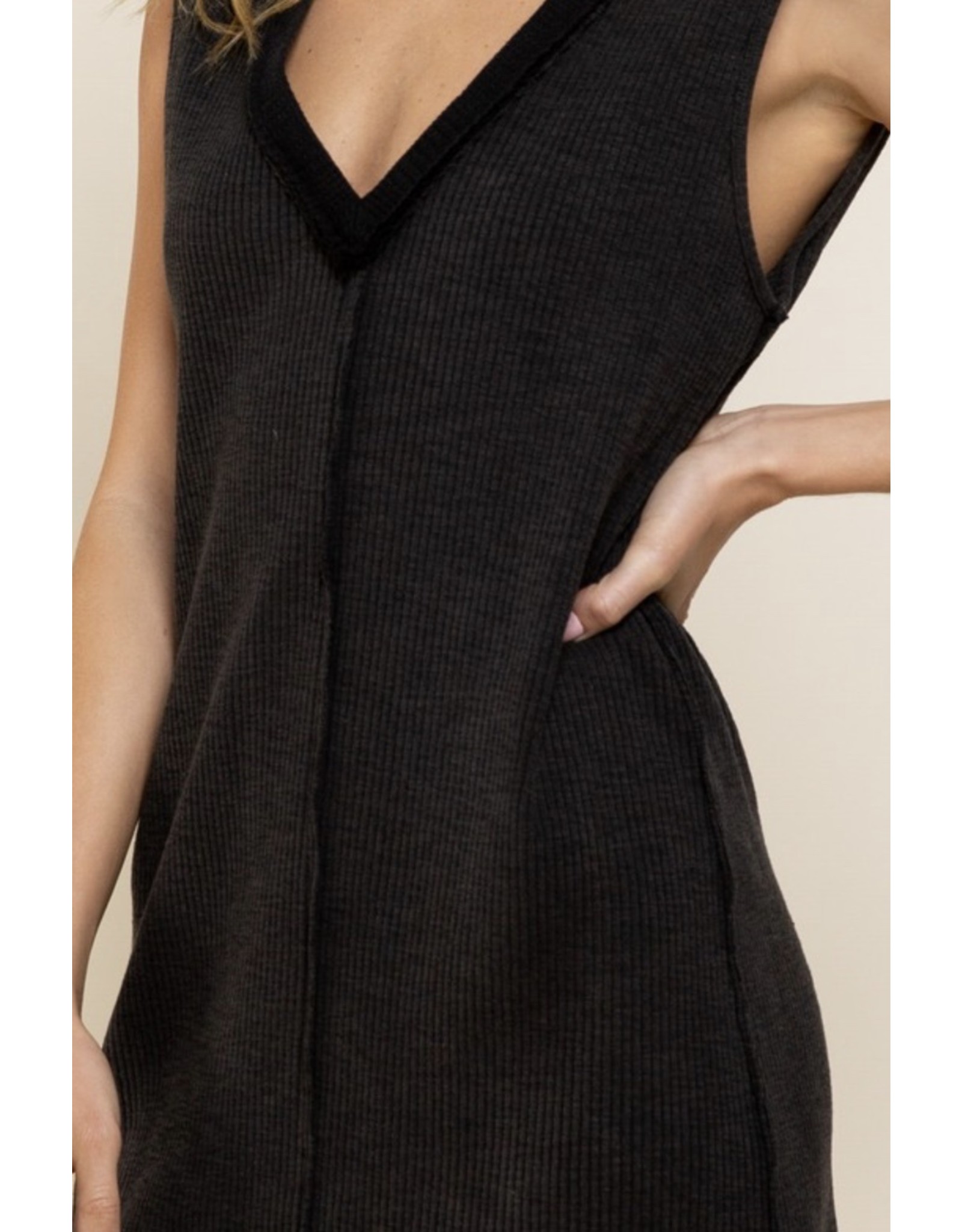 Ribbed Knit Dress - Black