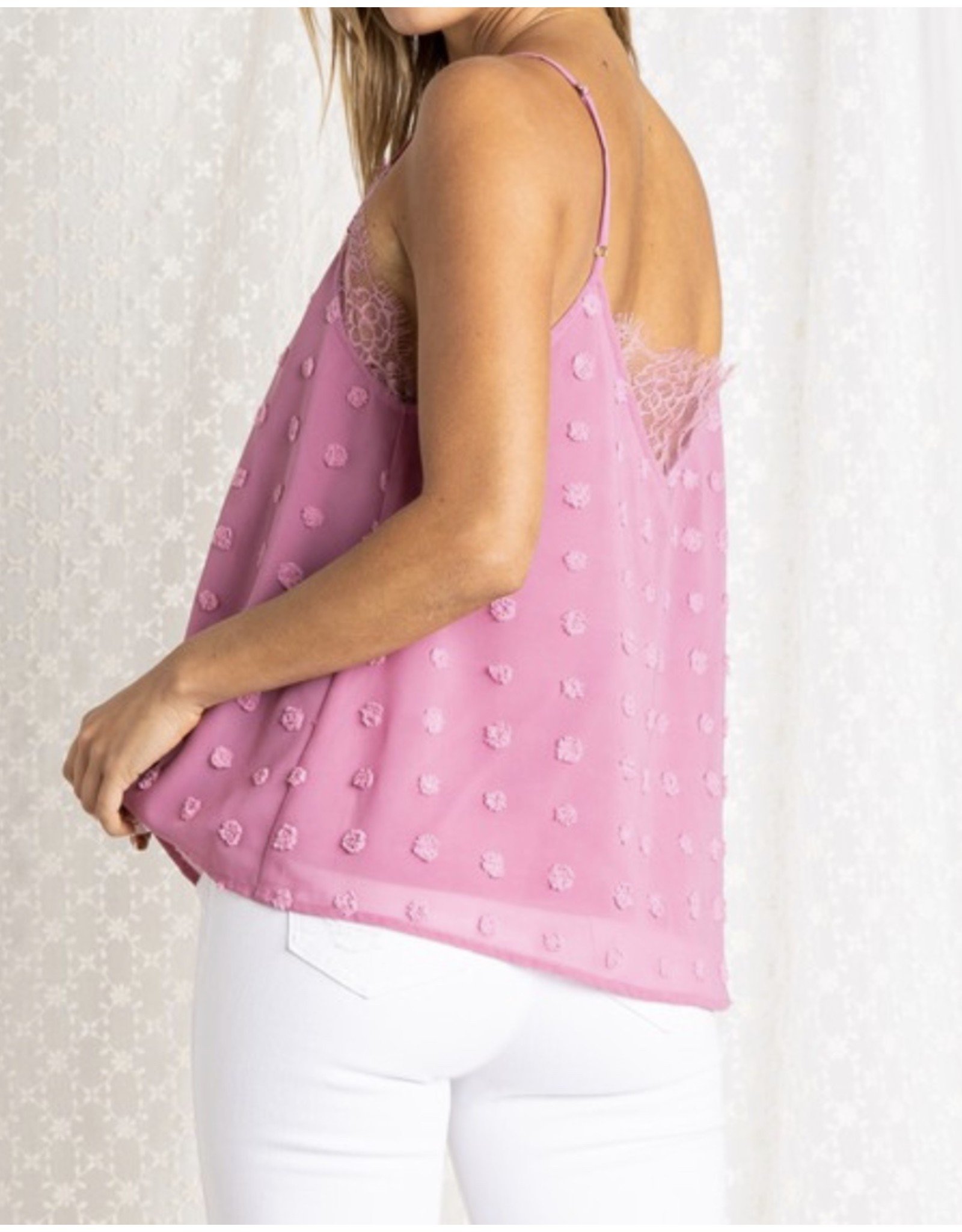Beavely Lace Detail Swiss Dot Cami