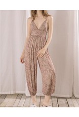 Storia Floral and Paisley Jumpsuit - Berry