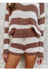 Z Supply Terrace Striped Sweater Shorts - Taupe