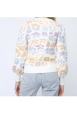 Floral/Leopard Sweater - Cream