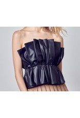 Pleated Pleather Top