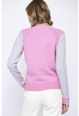 Geo Print Sweater - Hot Pink