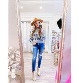 THML Spotted Fringe Sweater - Grey